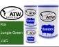 Preview: Kia, Jungle Green, JUG: 500ml Lackdose + 500ml Klarlack + 250ml Härter - Set, von ATW Autoteile West.